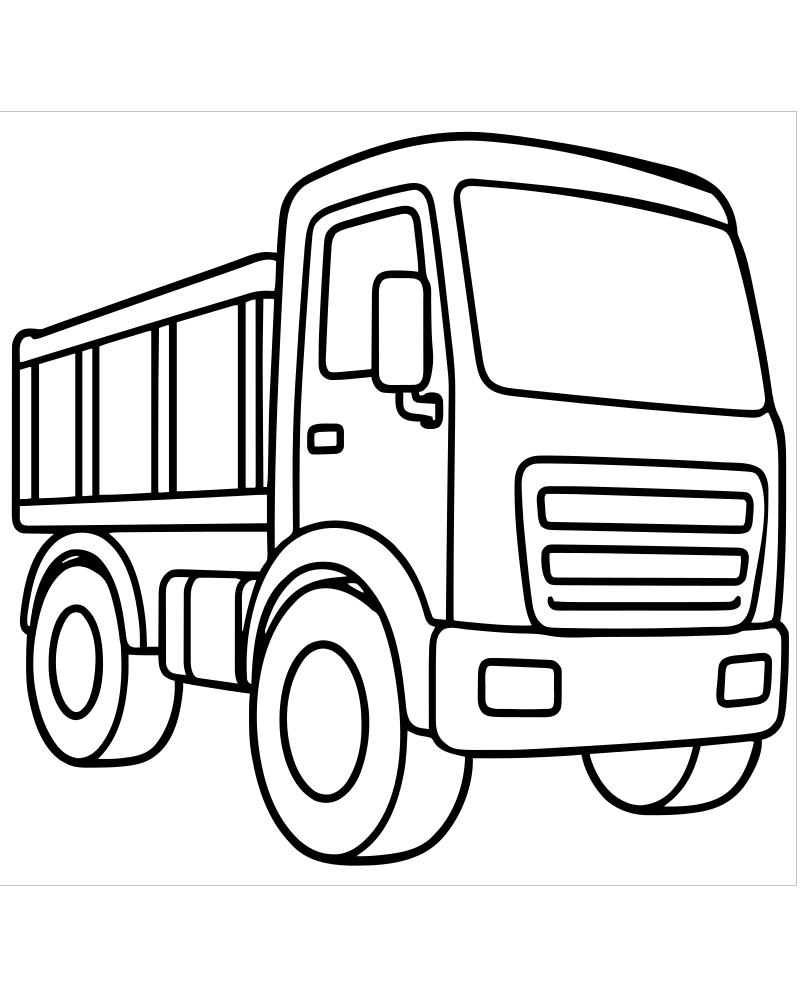 Truck Close-Up — Truck coloring page to print for children