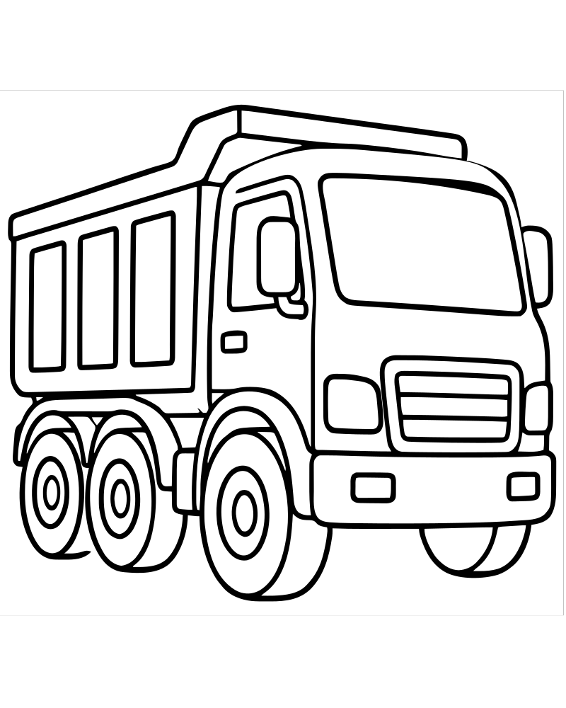 Printable truck mandala line art — Truck coloring page