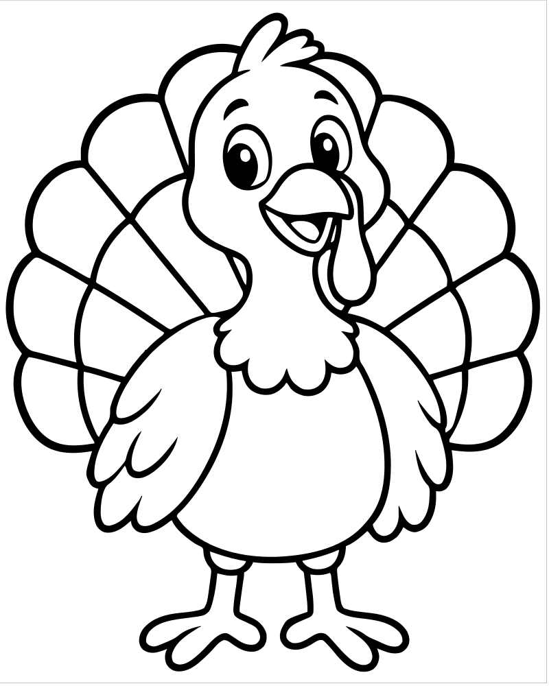 Turkey Colors — free printable Turkey coloring page for kids