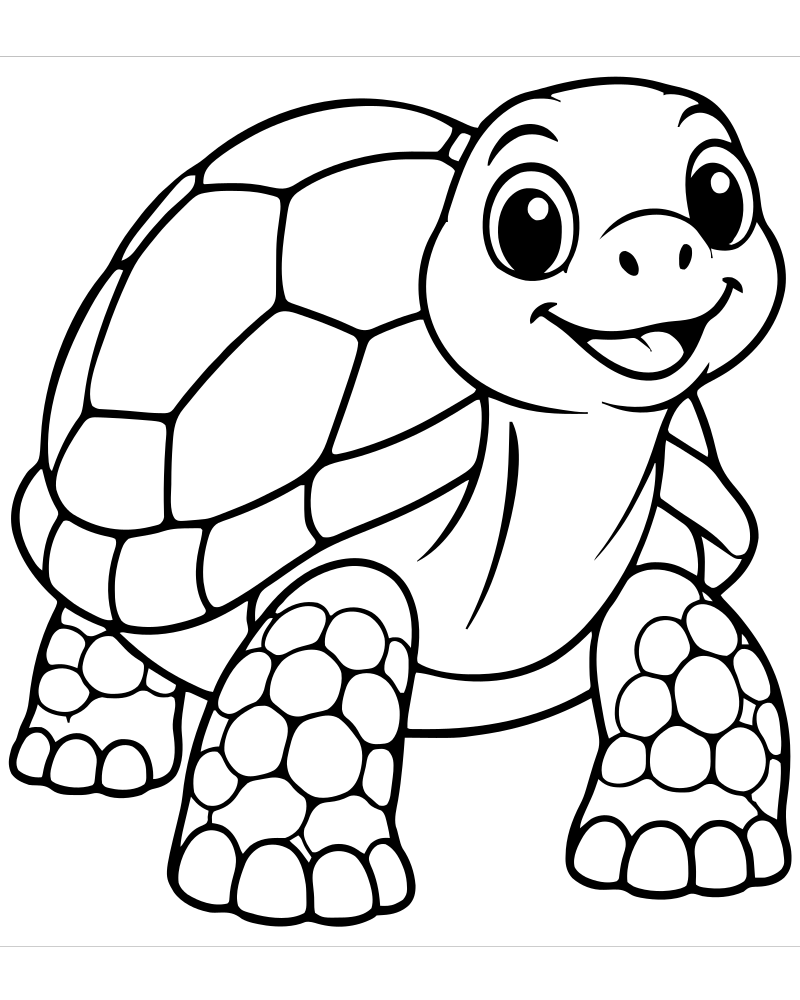 Giant Tortoise picture to color — Turtle coloring page for kids