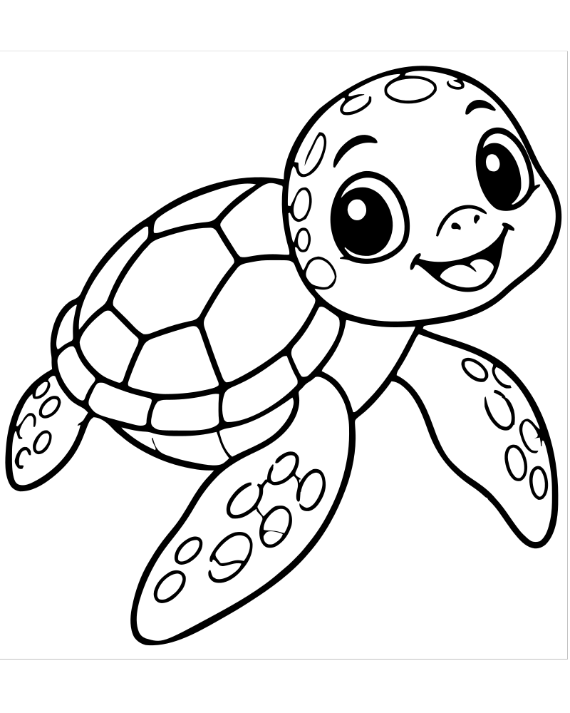 Sea Turtle Swimming — free printable Turtle coloring page for kids