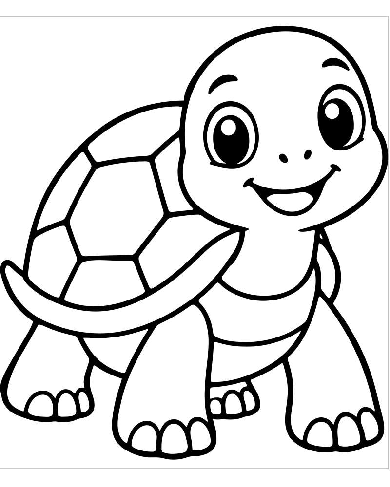 Slow and Steady Turtle — free printable Turtle coloring page for kids