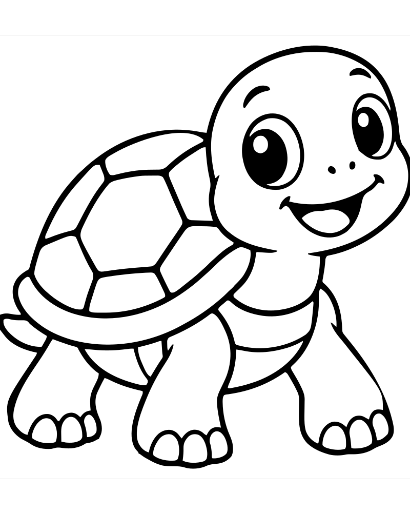 Turtle Walking — Turtle coloring page to print for children