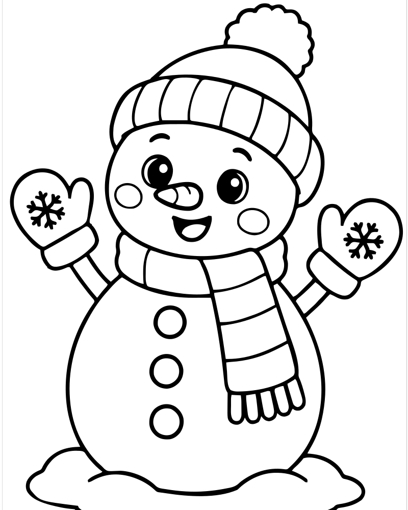 Winter Wonderland Scene — free printable Winter coloring page for kids